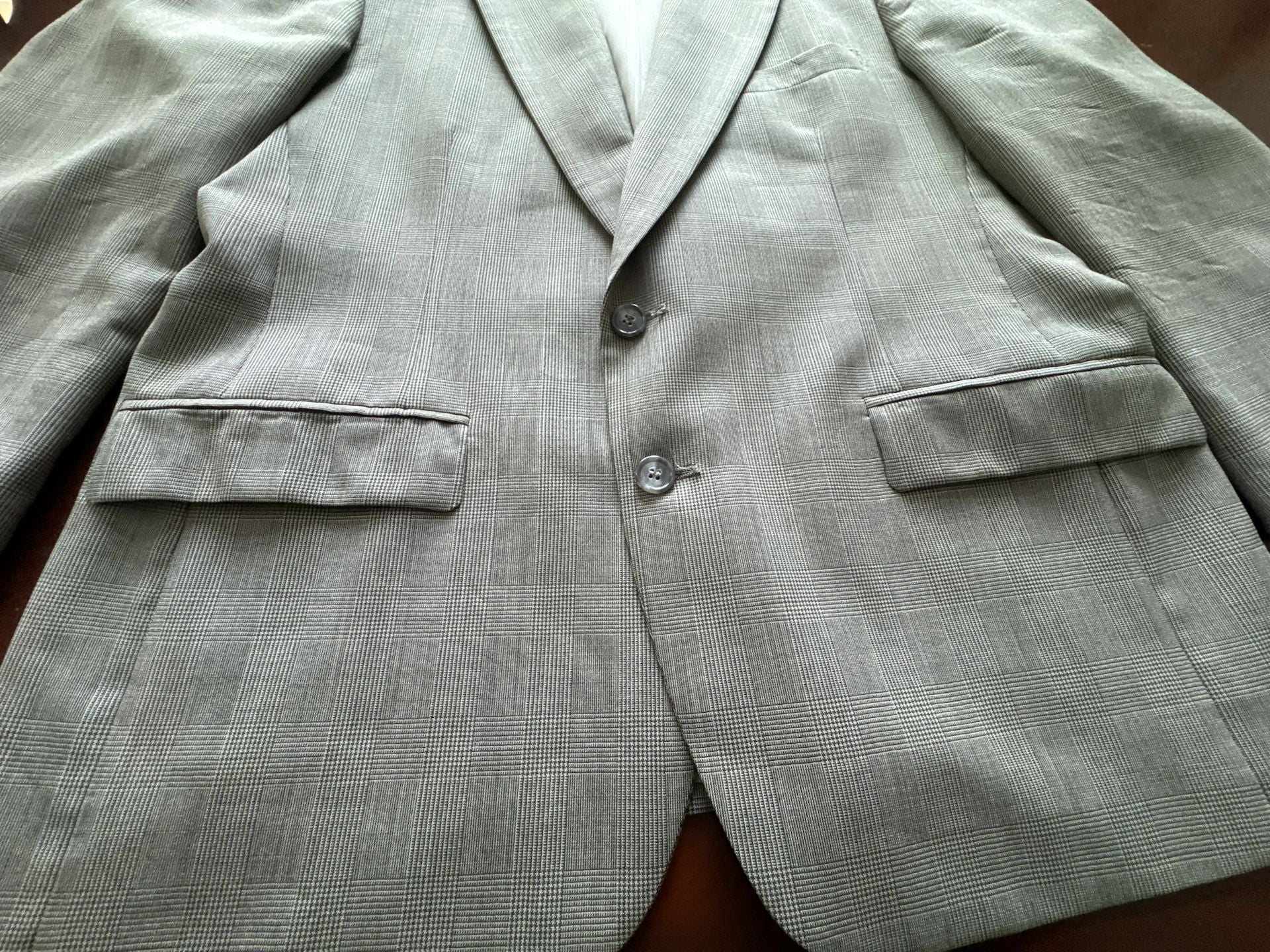 Vintage Allyn Saint George Mens Gray Glen Plaid Sport Coat Blazer L XL 10