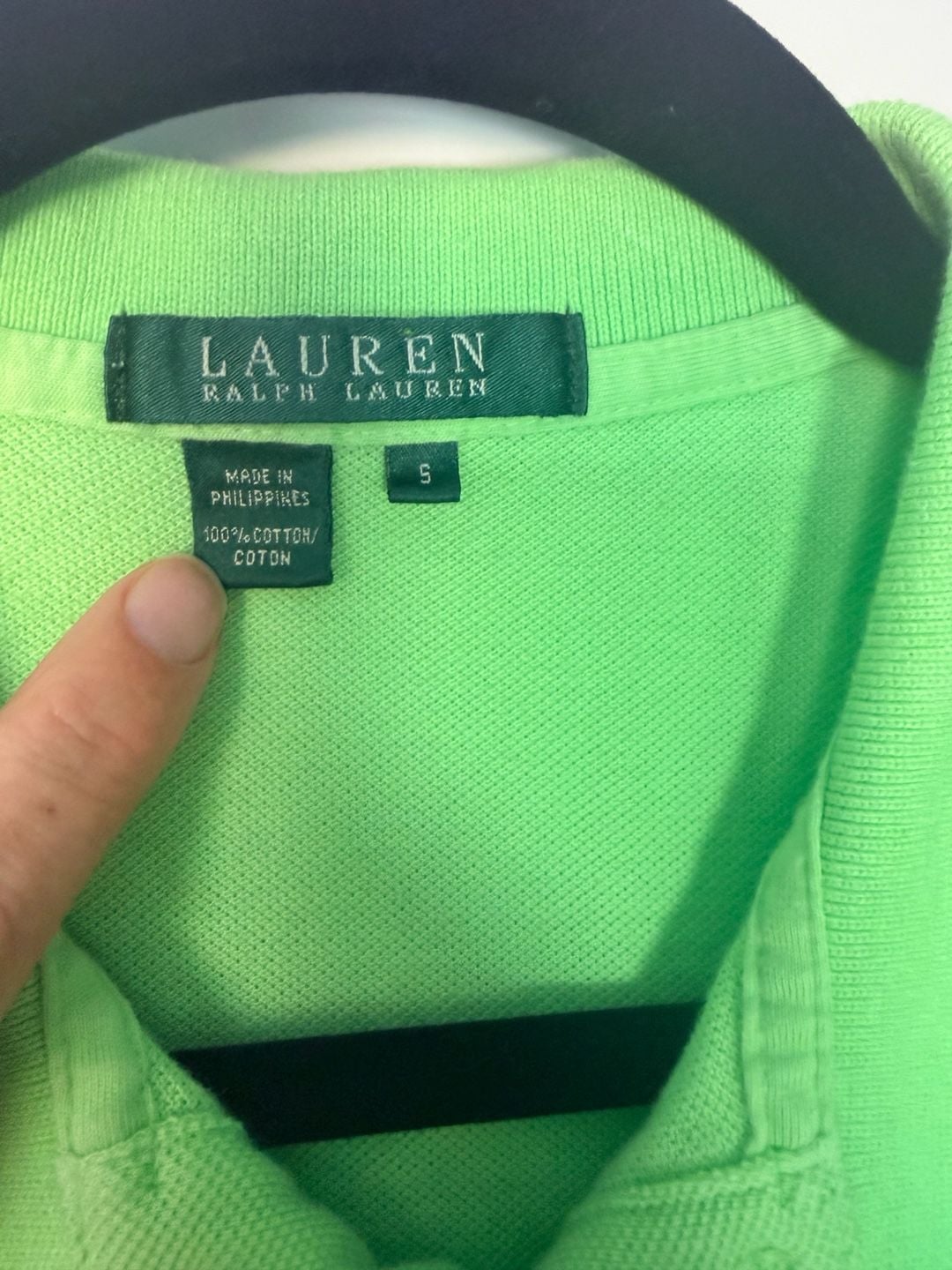 Lauren Ralph Lauren Polo Shirt Size S Lime Green Cotton Short Sleeve_172 4