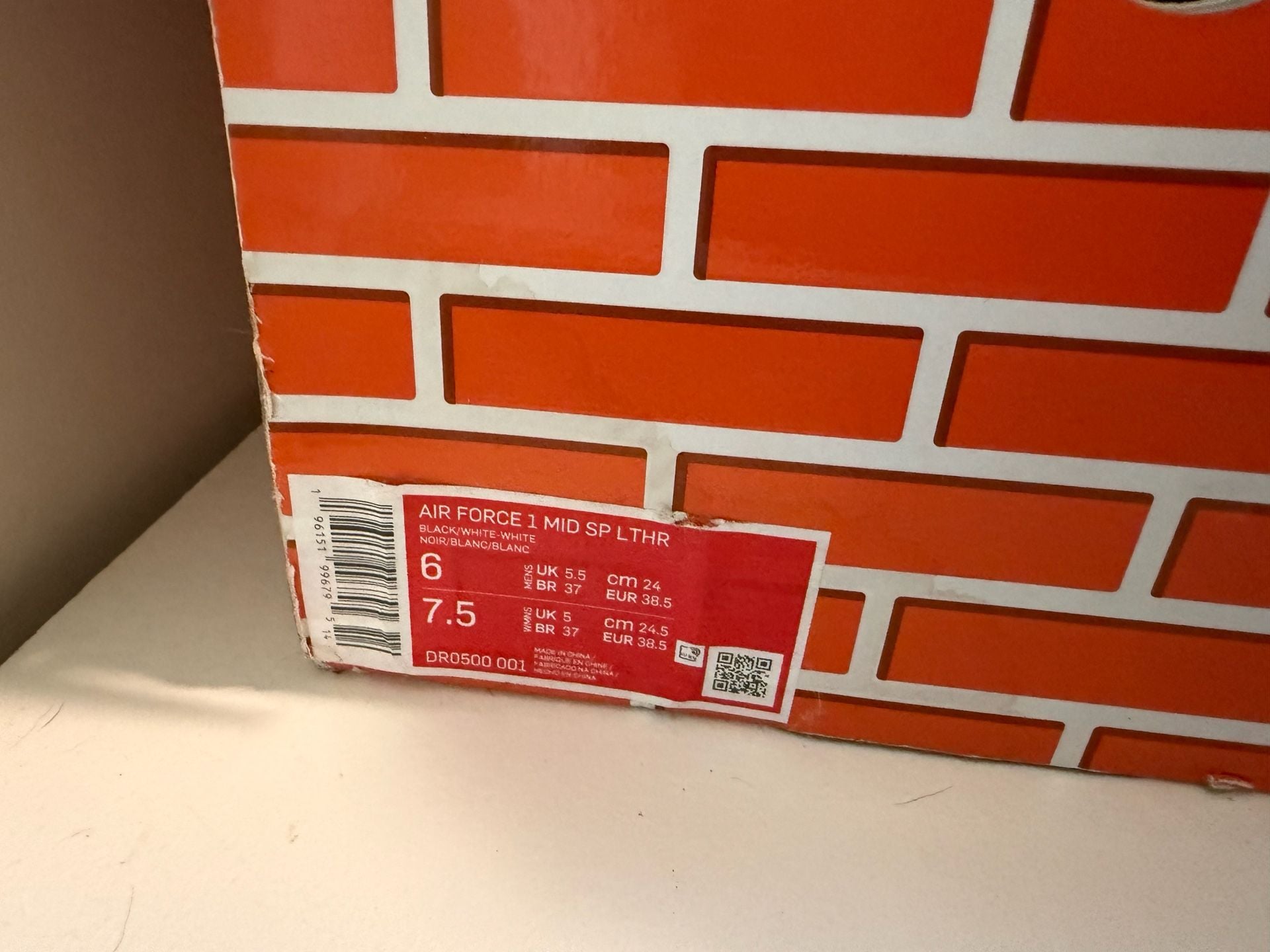 Nike Off-White Air Force 1 Mid SP Lthr Size 6 Sheed 7