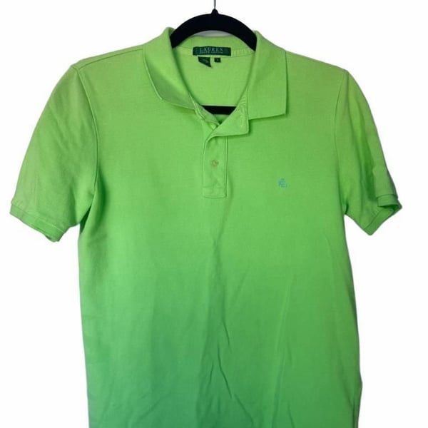Lauren Ralph Lauren Polo Shirt Size S Lime Green Cotton Short Sleeve_172