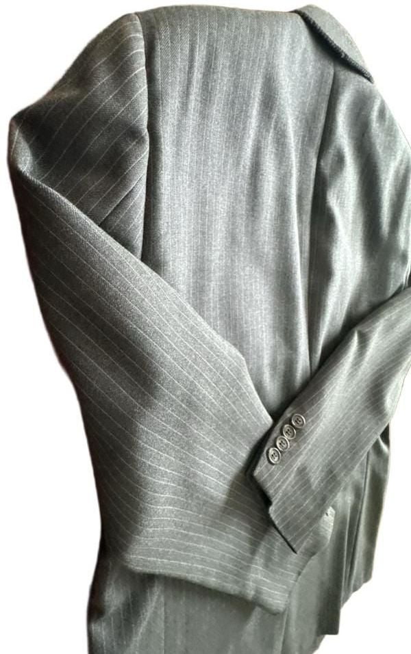 Vintage Hart Schaffner Marx Raleighs Dark Gray Pinstripe Blazer 40/42 11