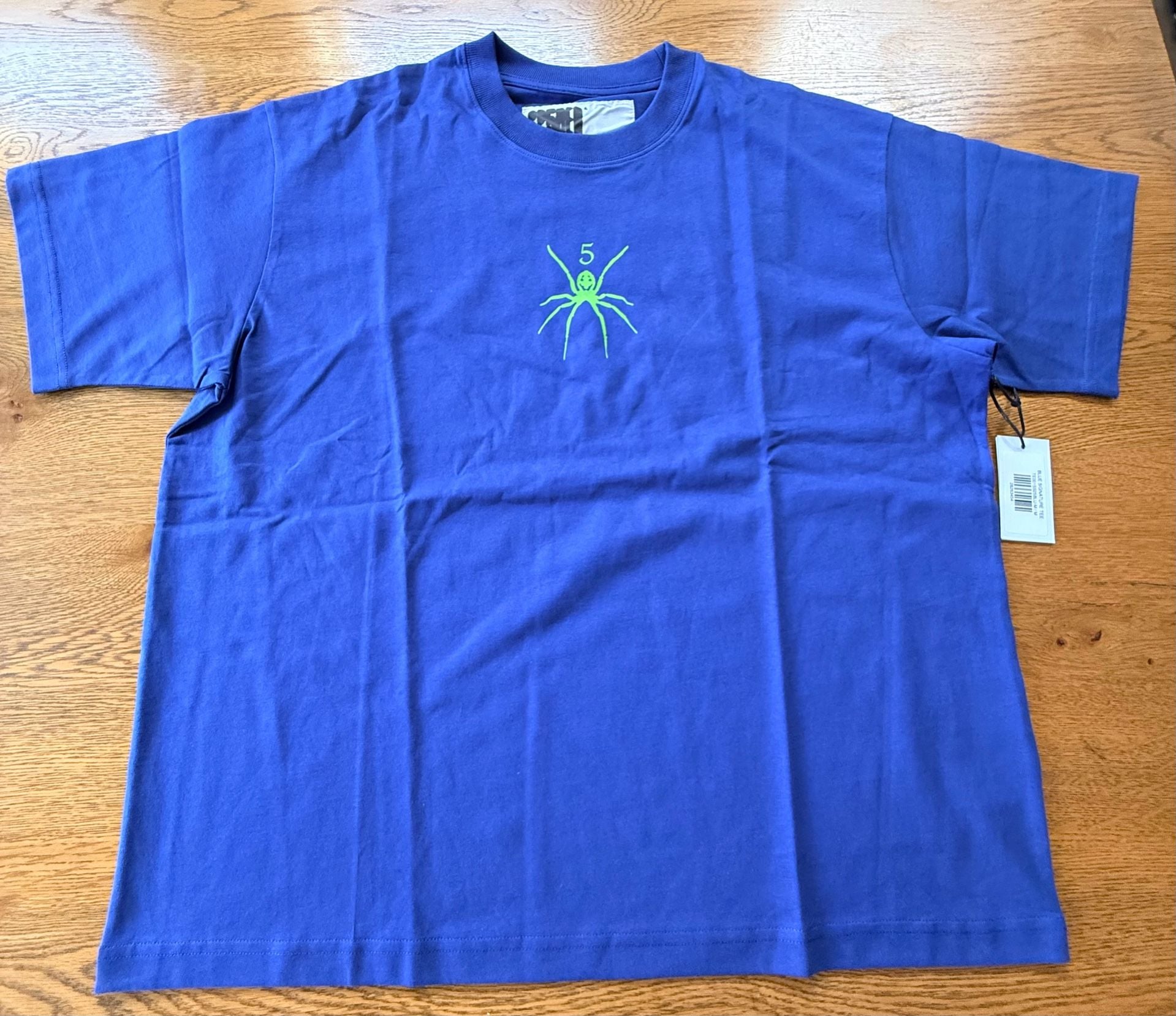 100% Authentic Sp5der Signature Tee Size M Blue Green Graphic T-Shirt 2