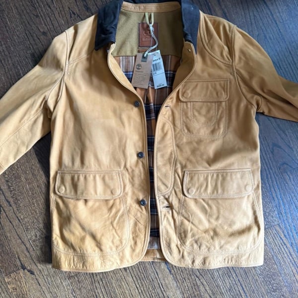 Timberland Leather Barn Jacket Size L/G Tan