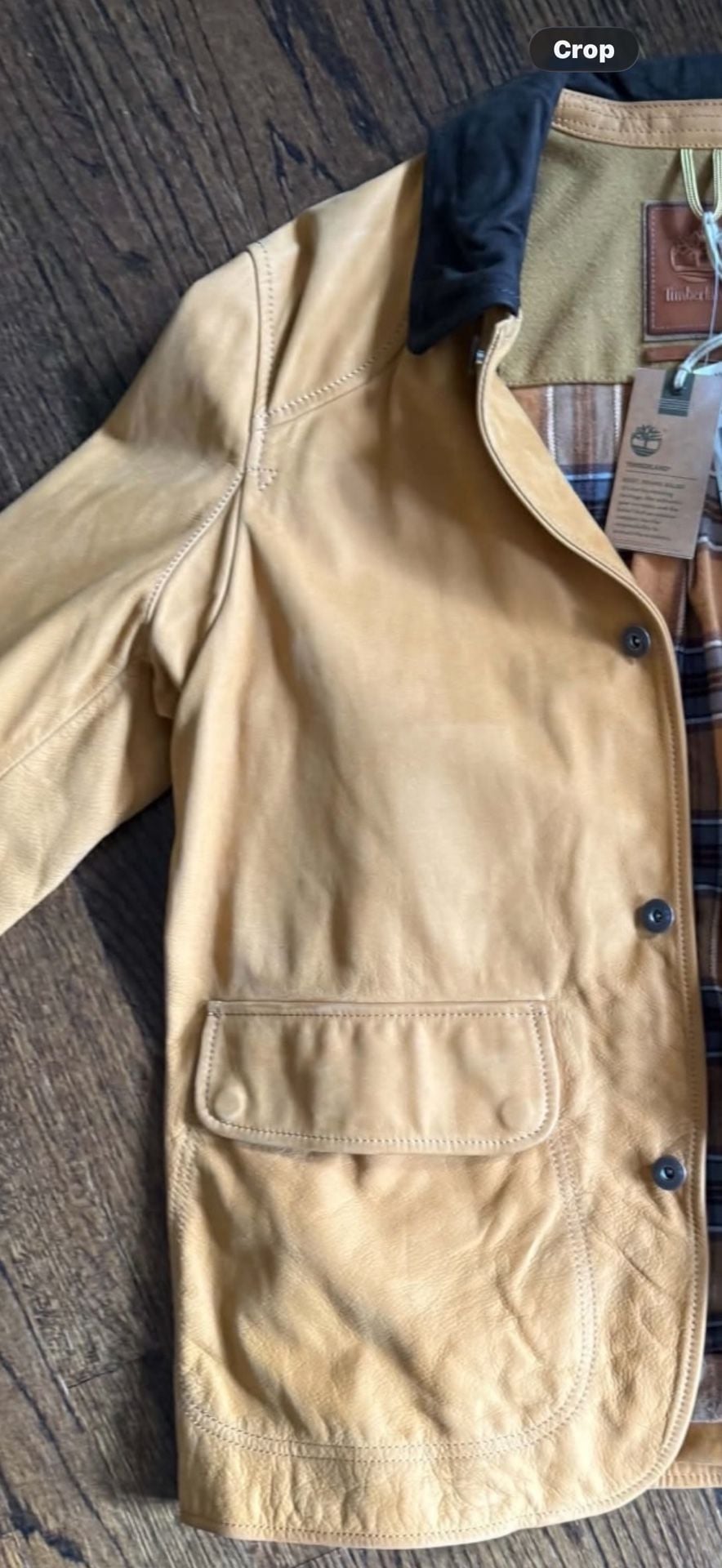Timberland Leather Barn Jacket Size L/G Tan 5