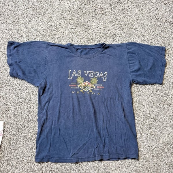 Vintage Las Vegas Nevada Souvenir Graphic T-Shirt Blue
