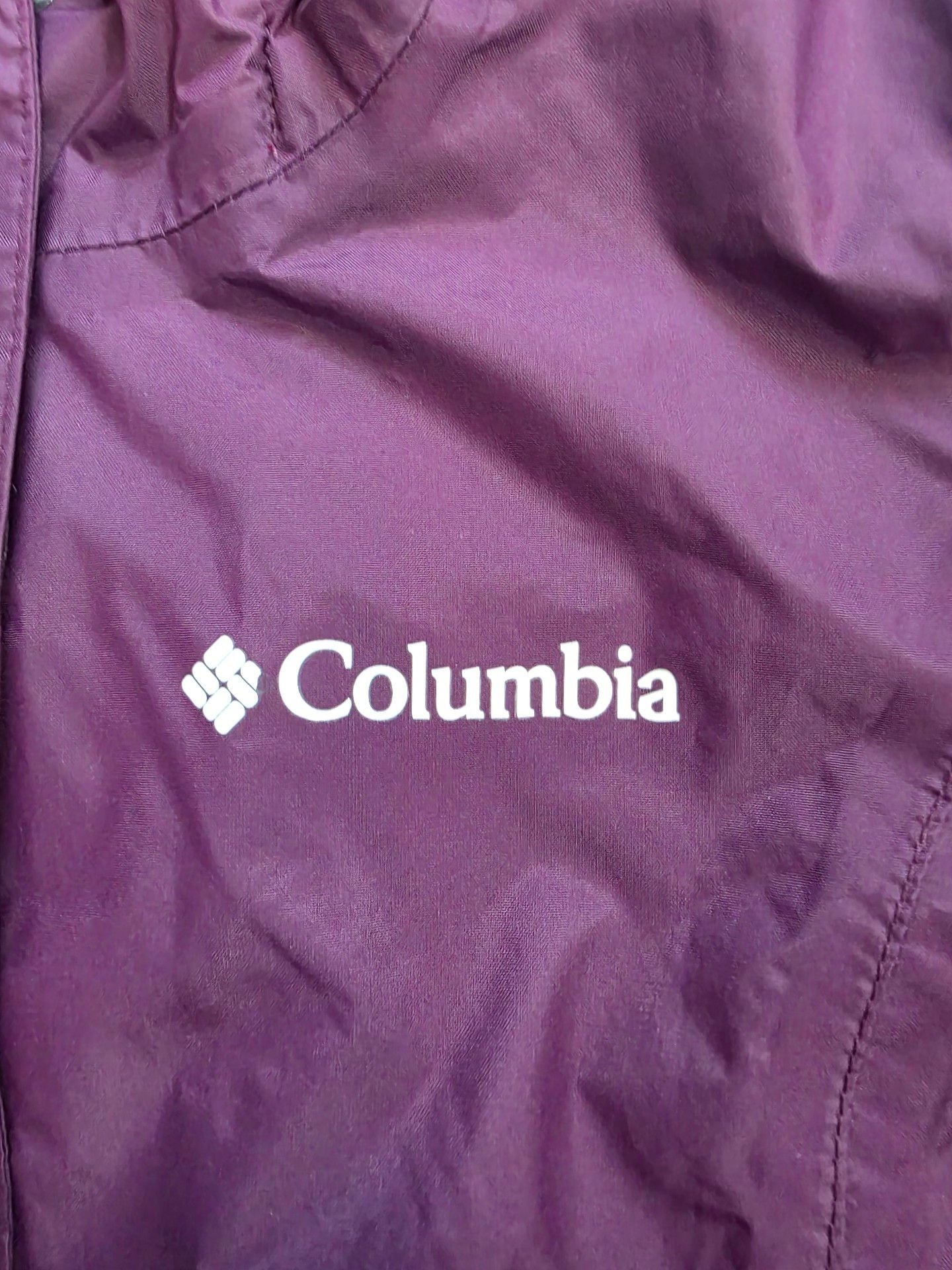 Columbia Omni-Tech Purple Hooded Rain Jacket youth 7/8 4
