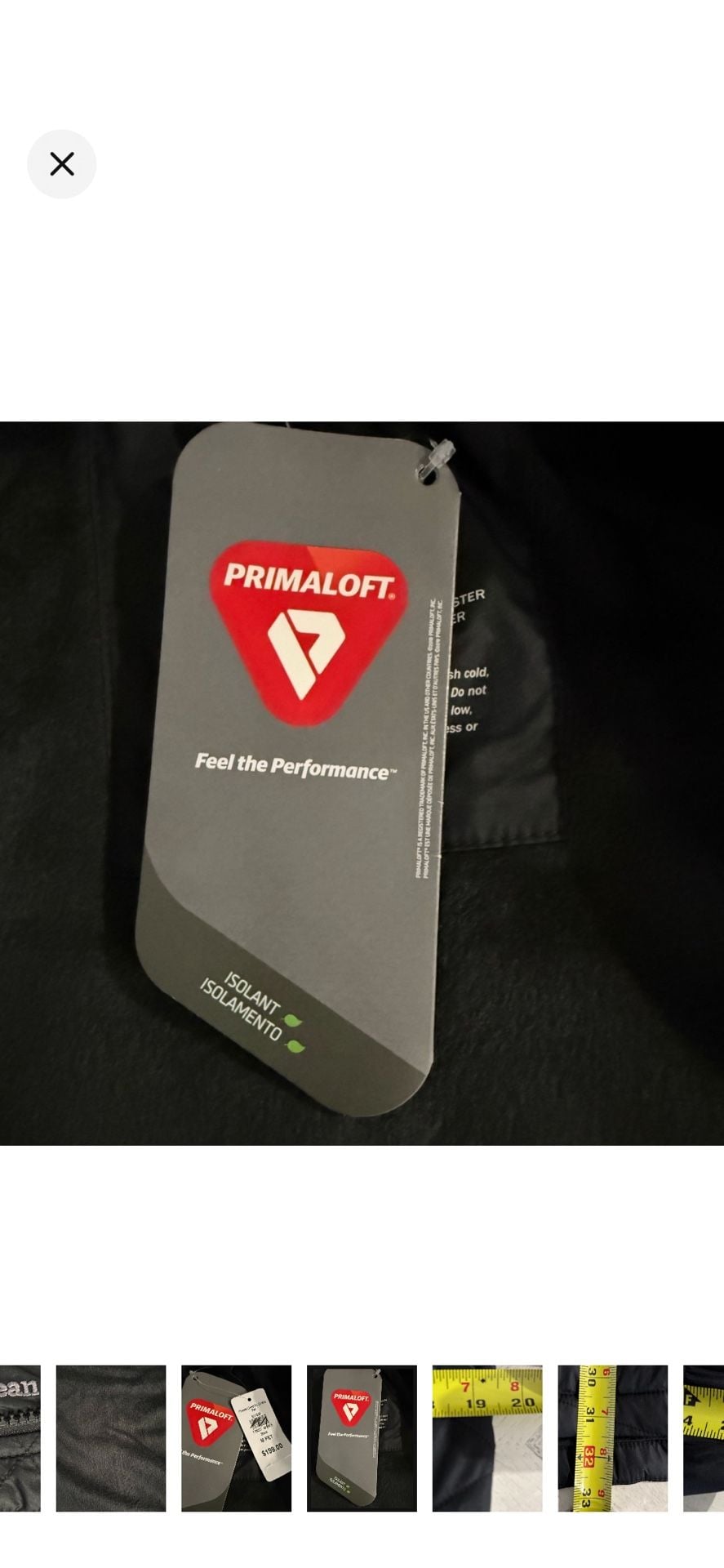 LL Bean Fleece-Lined Primaloft Coat Size M PET Black 7