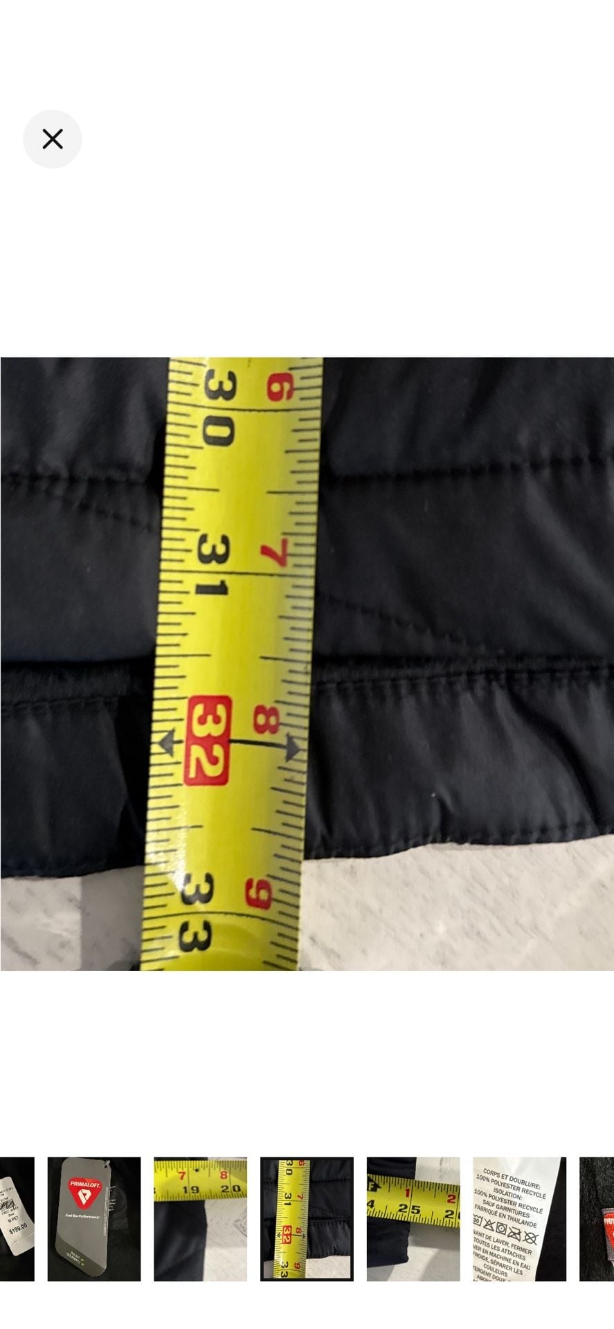 LL Bean Fleece-Lined Primaloft Coat Size M PET Black 9