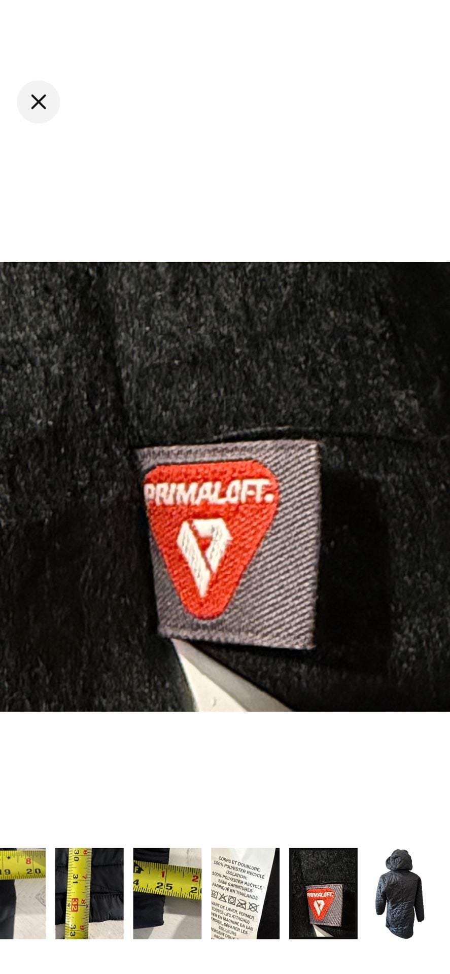 LL Bean Fleece-Lined Primaloft Coat Size M PET Black 11
