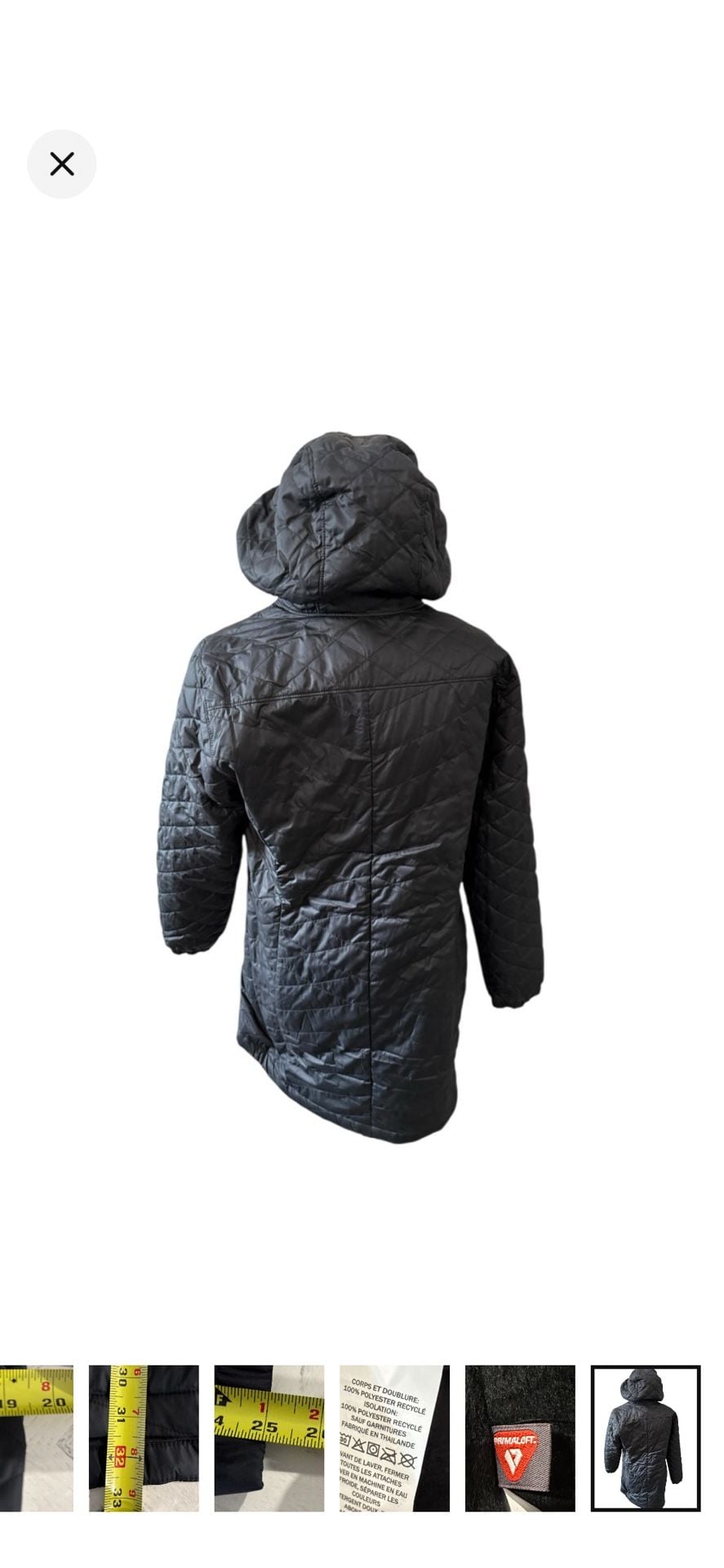 LL Bean Fleece-Lined Primaloft Coat Size M PET Black 12