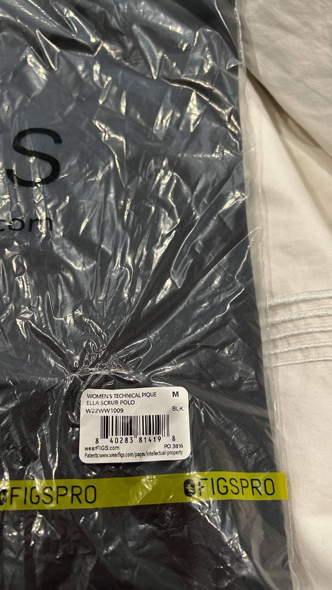 FIGS Ella Technical Pique Scrub Polo Size M Black Short Sleeve 4