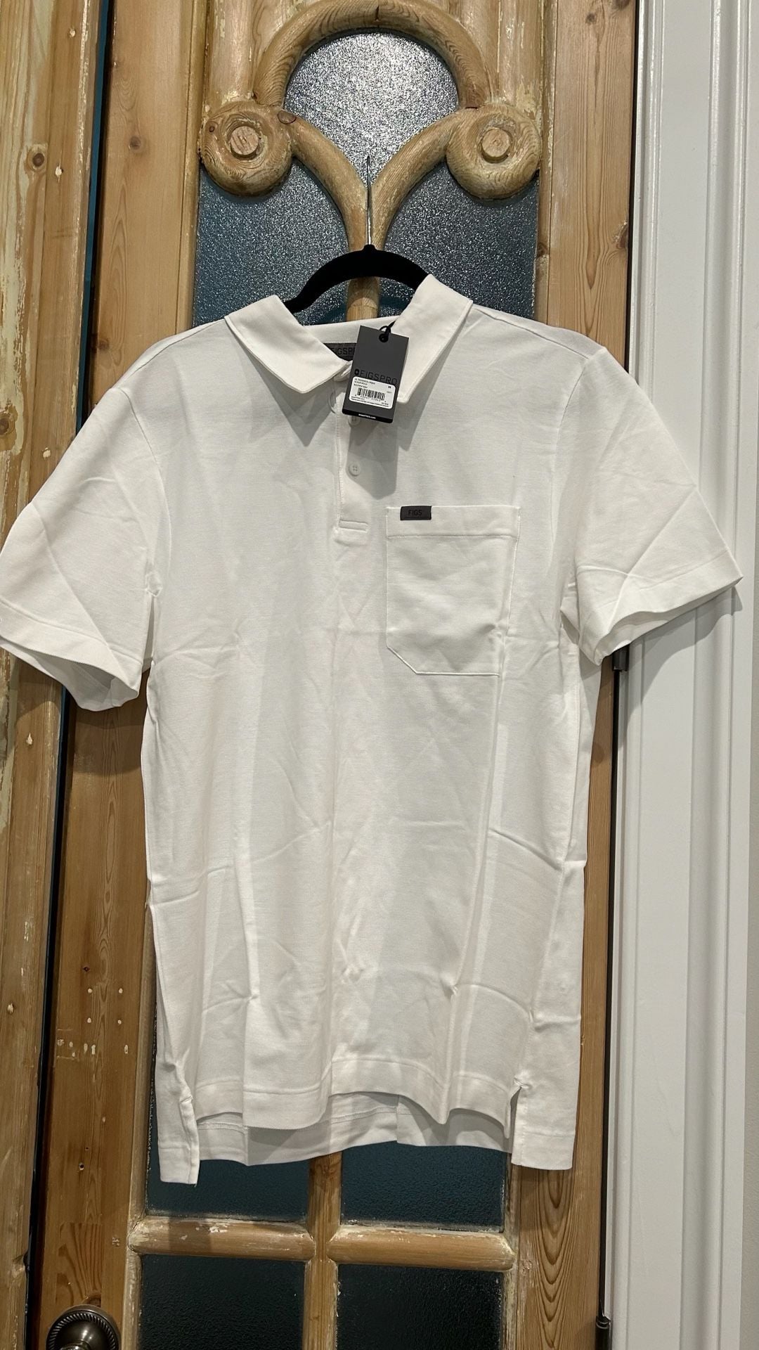 Figs Technical Pique Scrub Polo Size XL White Pocket Shirt New 2