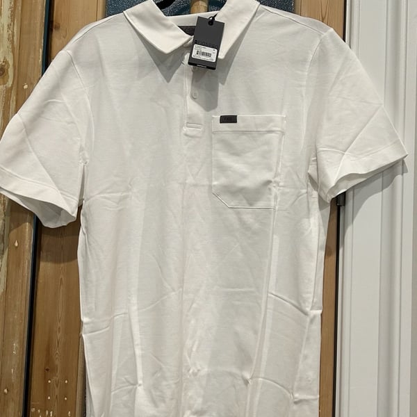Figs Technical Pique Scrub Polo Size XL White Pocket Shirt New