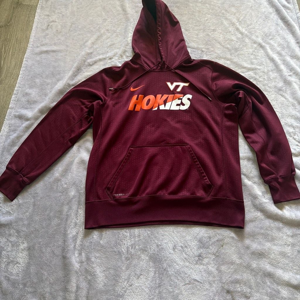 Nike Virginia Tech Hokies Therma-Fit Hoodie Size L Maroon 4