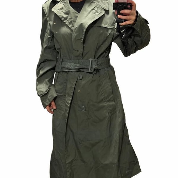 Vintage 70s US ARMY trench Raincoat 40S Halloween