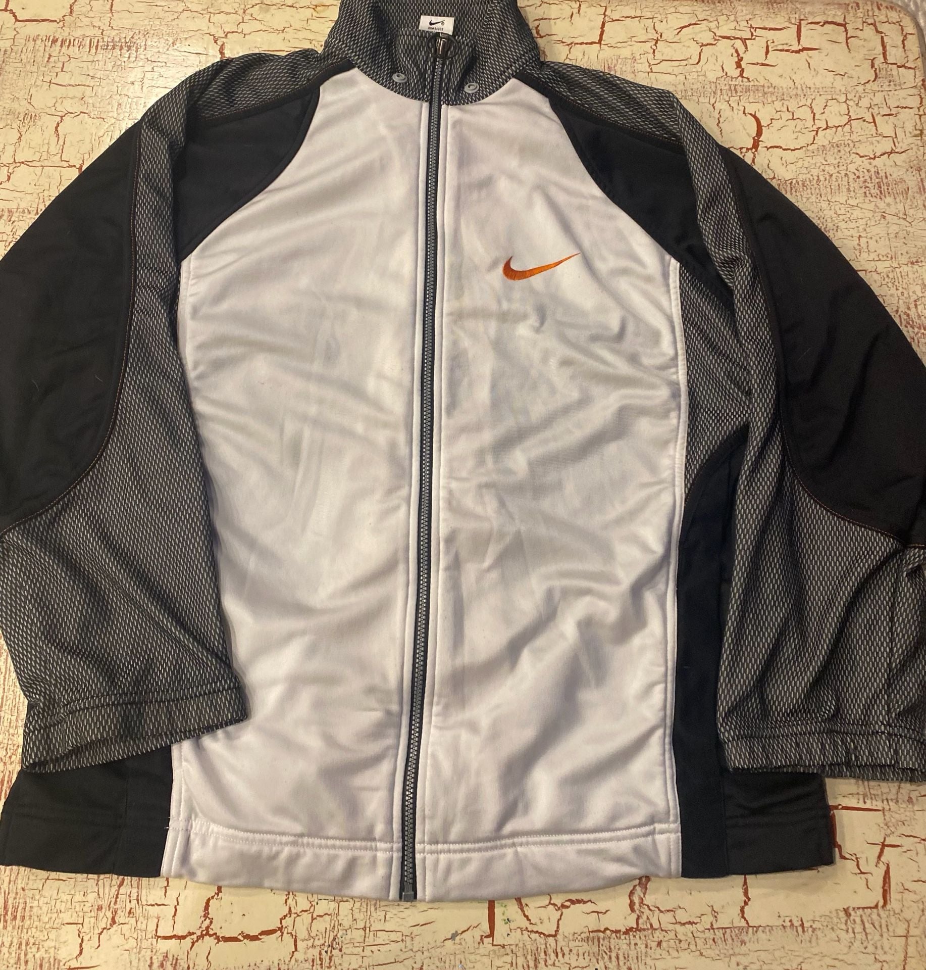 Nike Vintage Full Zip Track Jacket Size M White Black Gray Orange 2