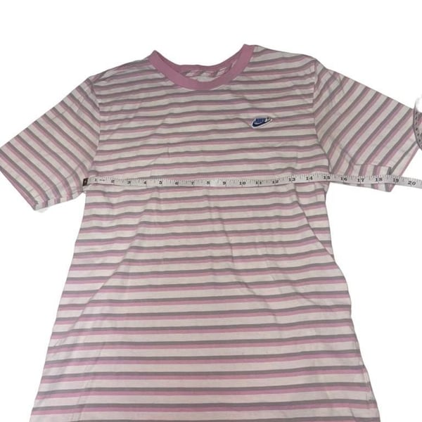 Nike Striped T-Shirt White Pink Grey