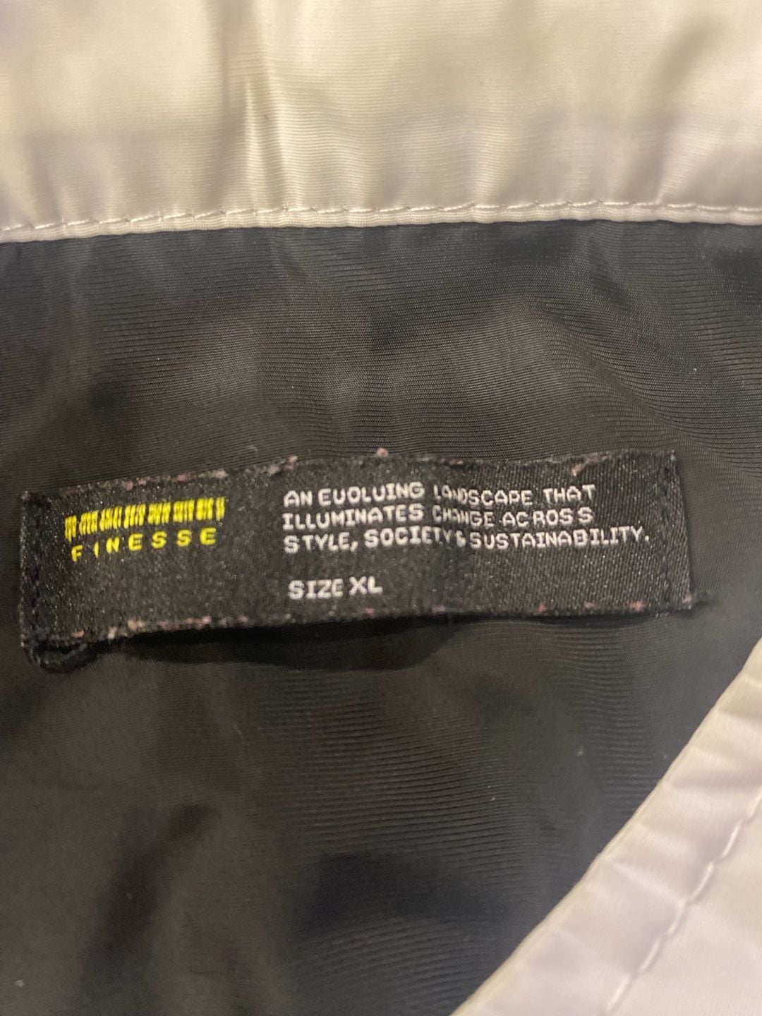 Finesse Black Racing Moto Jacket Size XL Cropped Zip-Up 3