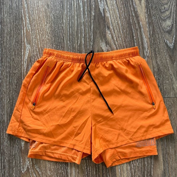 RawGear Men's Orange 2-in-1 Gym Shorts