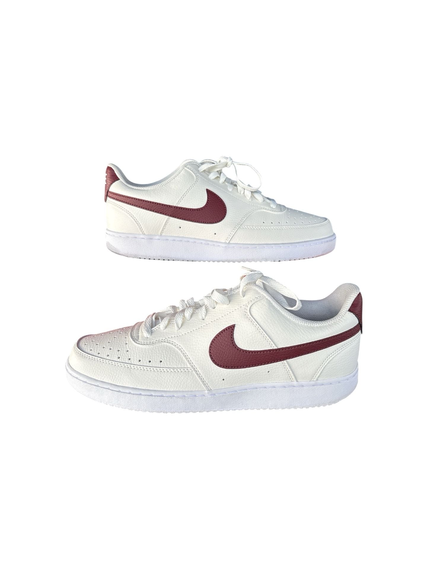 Nike Court Vision Low Pony White Burgundy Crush Sneakers (Excellent Condition) 5