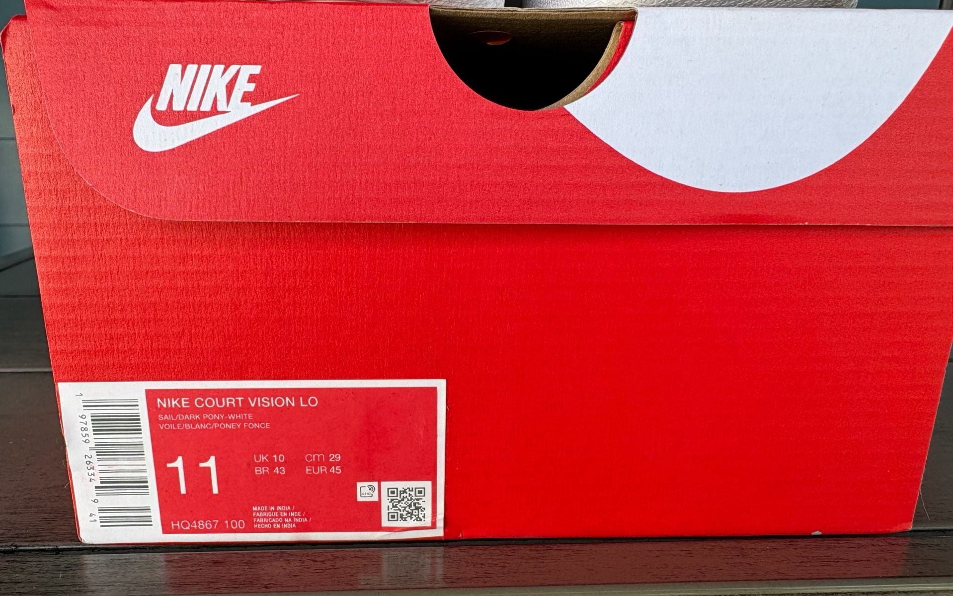 Nike Court Vision Low Pony White Burgundy Crush Sneakers (Excellent Condition) 9