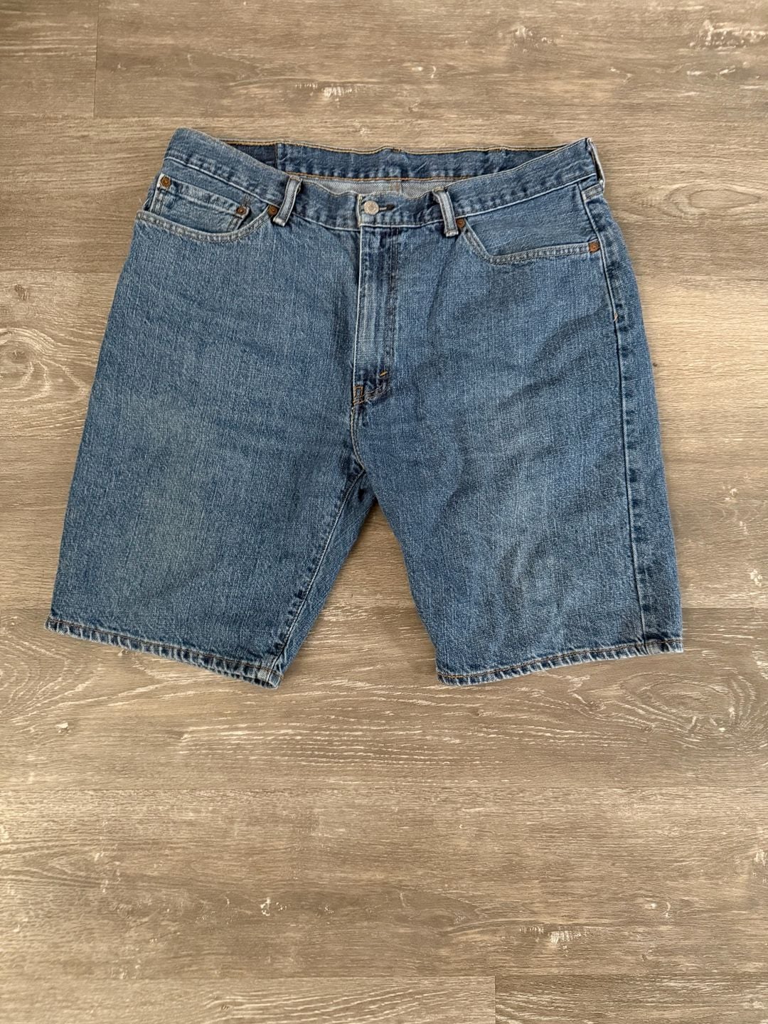Levi's 505 Denim Shorts Size 38 Blue Regular Fit Cotton Jorts 2