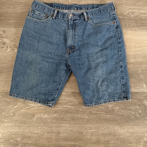 Levi's 505 Denim Shorts Size 38 Blue Regular Fit Cotton Jorts