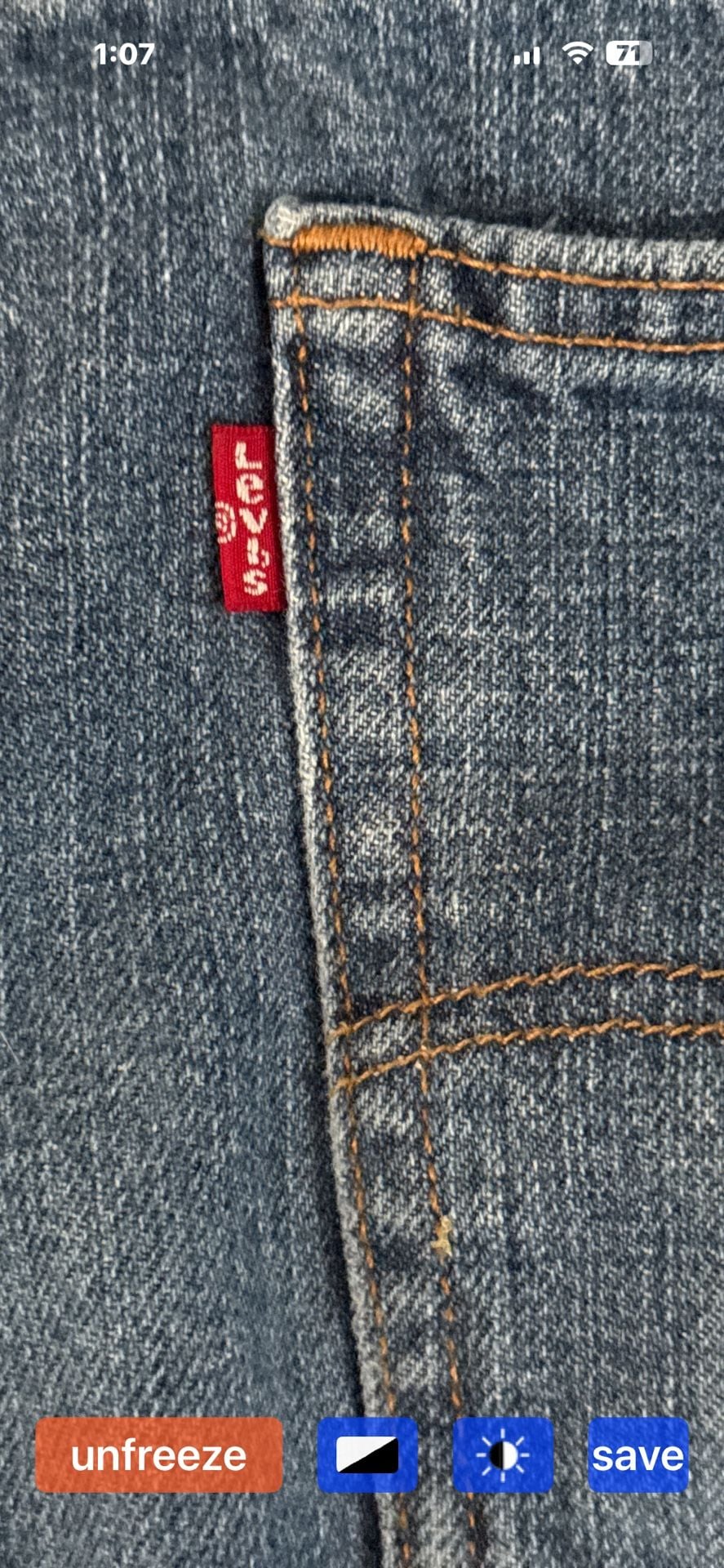 Levi's 505 Denim Shorts Size 38 Blue Regular Fit Cotton Jorts 7