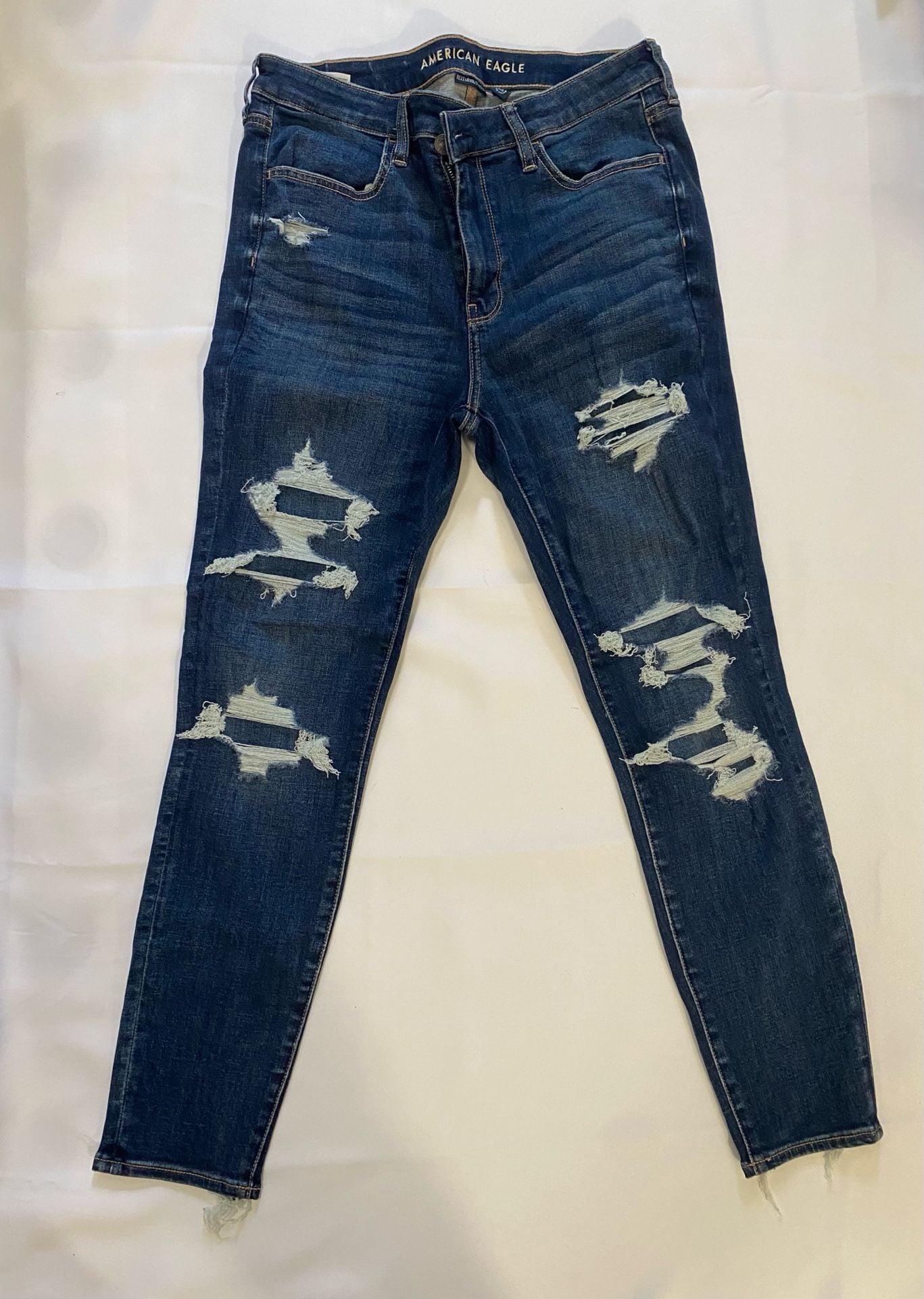 American Eagle Next Level Stretch Jeans Size 12 Distressed Skinny 2