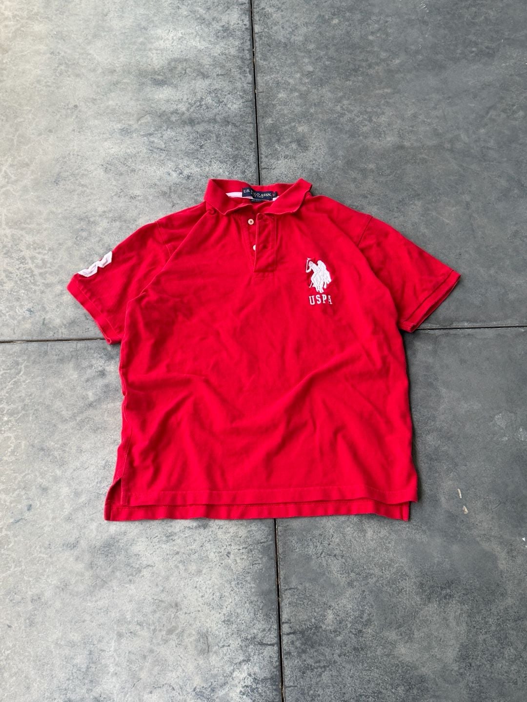 U.S. Polo Assn. Polo Shirt Size L Red Embroidered Logo Short Sleeve 2