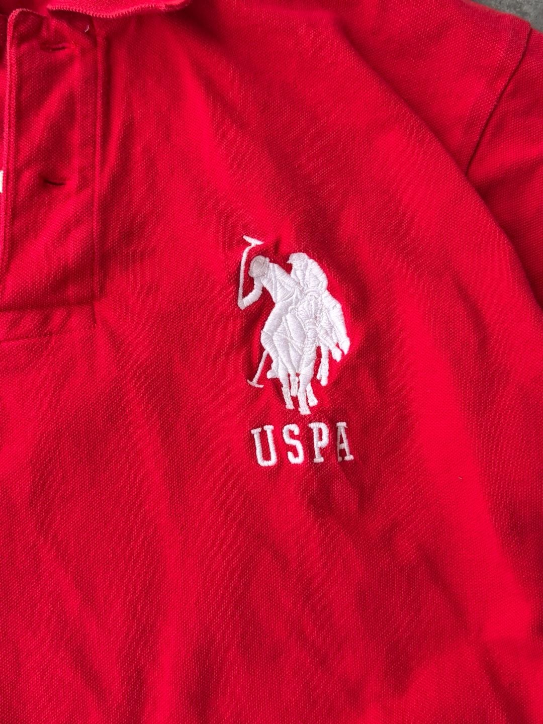 U.S. Polo Assn. Polo Shirt Size L Red Embroidered Logo Short Sleeve 3