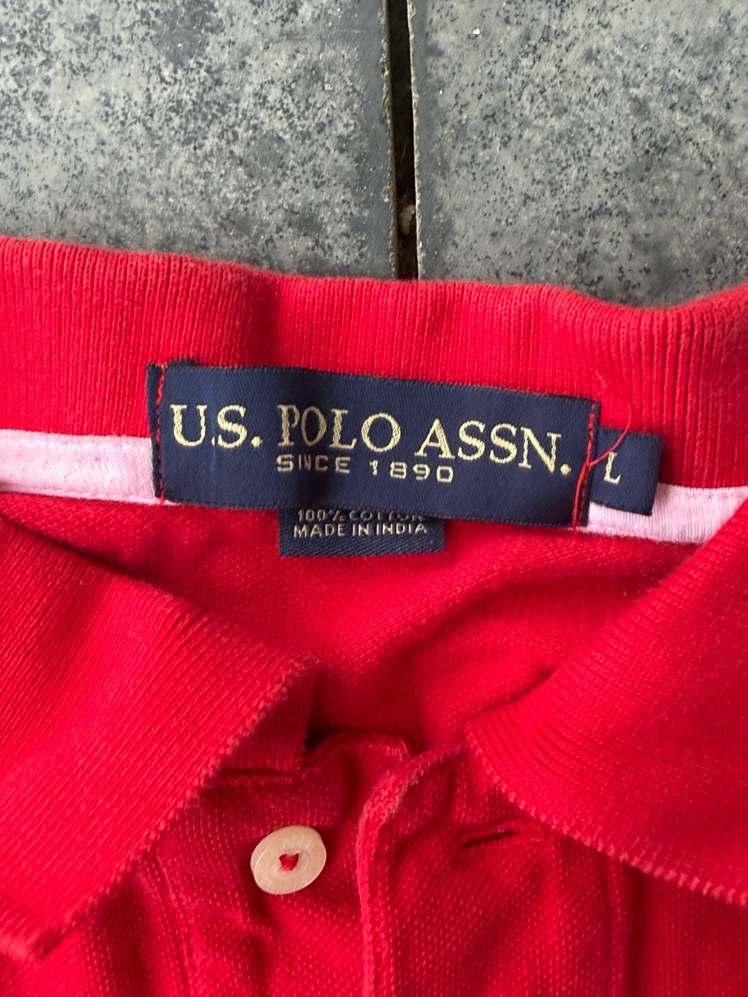 U.S. Polo Assn. Polo Shirt Size L Red Embroidered Logo Short Sleeve 5