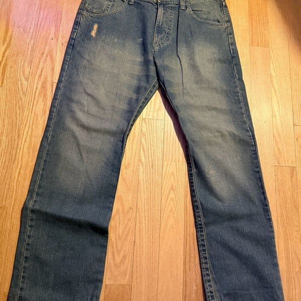 Vintage Y2K Encye Jeans Size 38 Embroidered Denim Blue