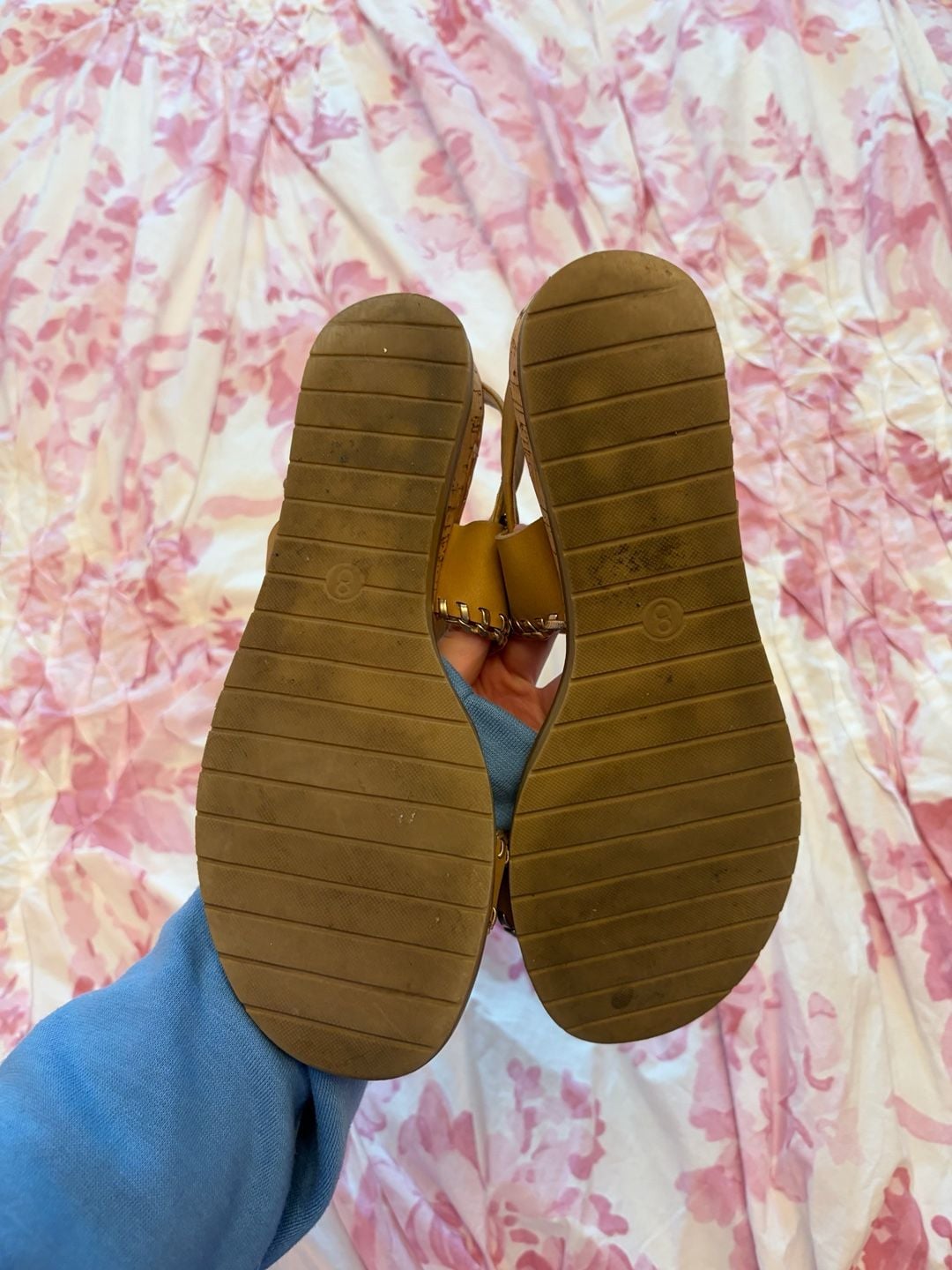 DV by Dolce Vita Flint Sandals Size 8 Tan Cognac Double Strap 5