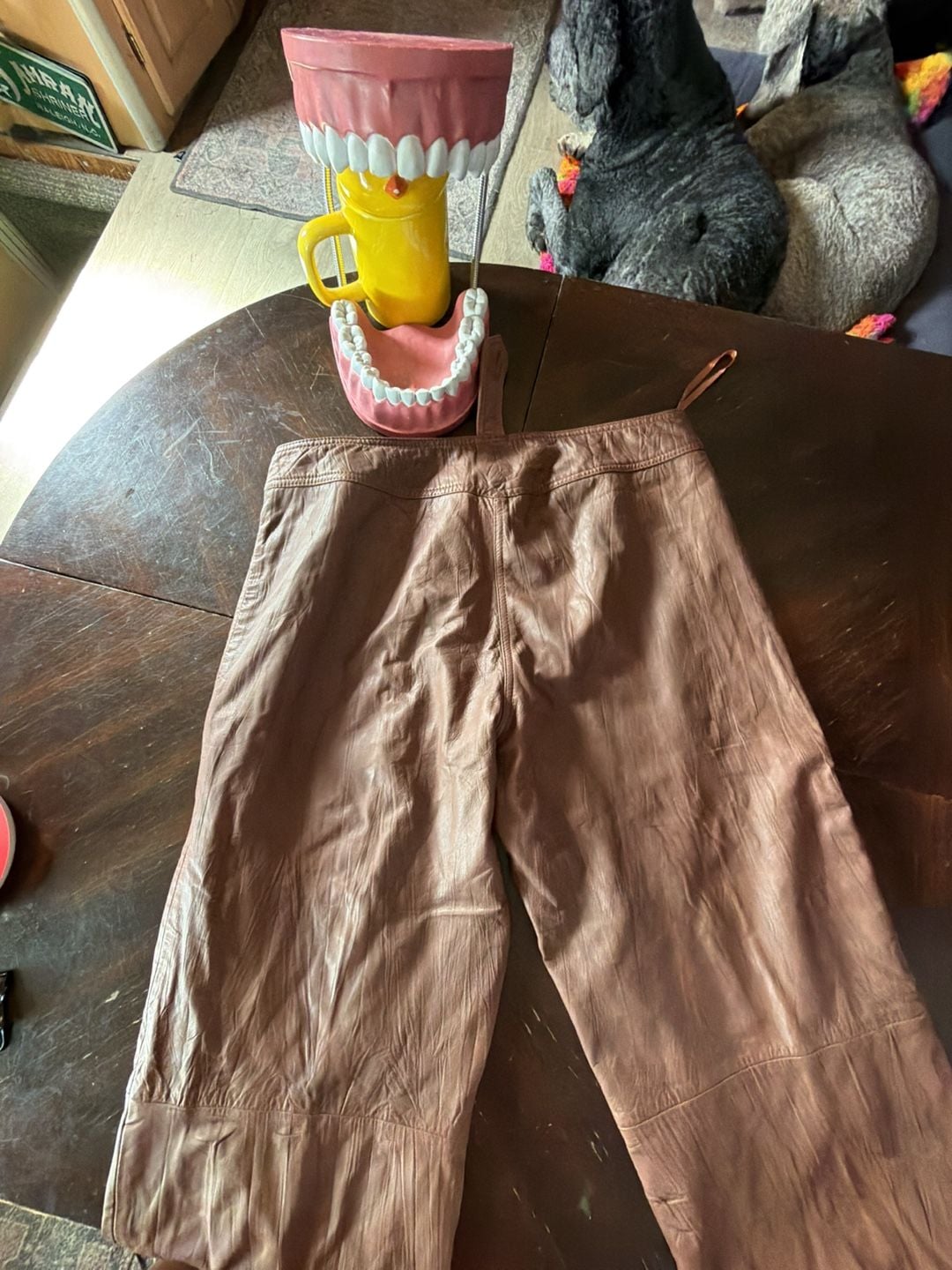 Cache Leather Pants Size 12 Brown Lambskin 13