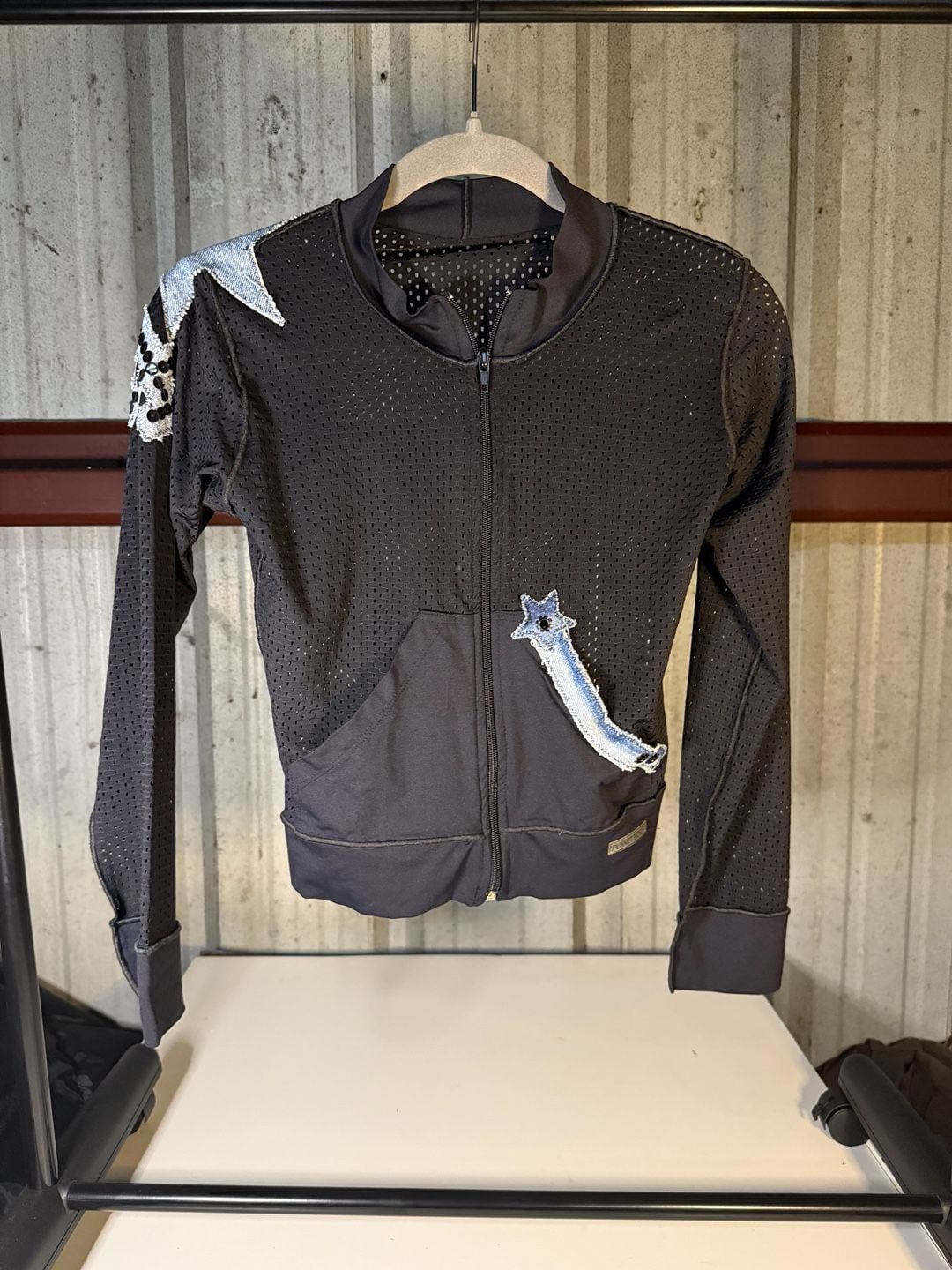 Black Mesh Jacket Star Applique 2