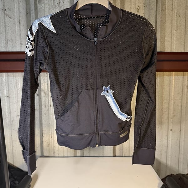 Black Mesh Jacket Star Applique