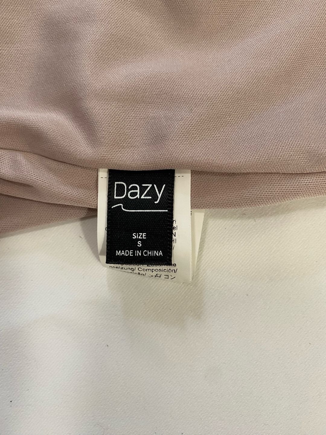 DAZY Mesh Cami Dress Brown Pink Bow Tie-Dye 10
