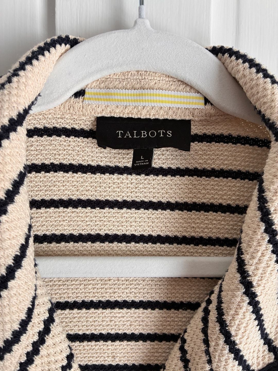 Talbots Striped Sweater Knit Blazer Size L 3