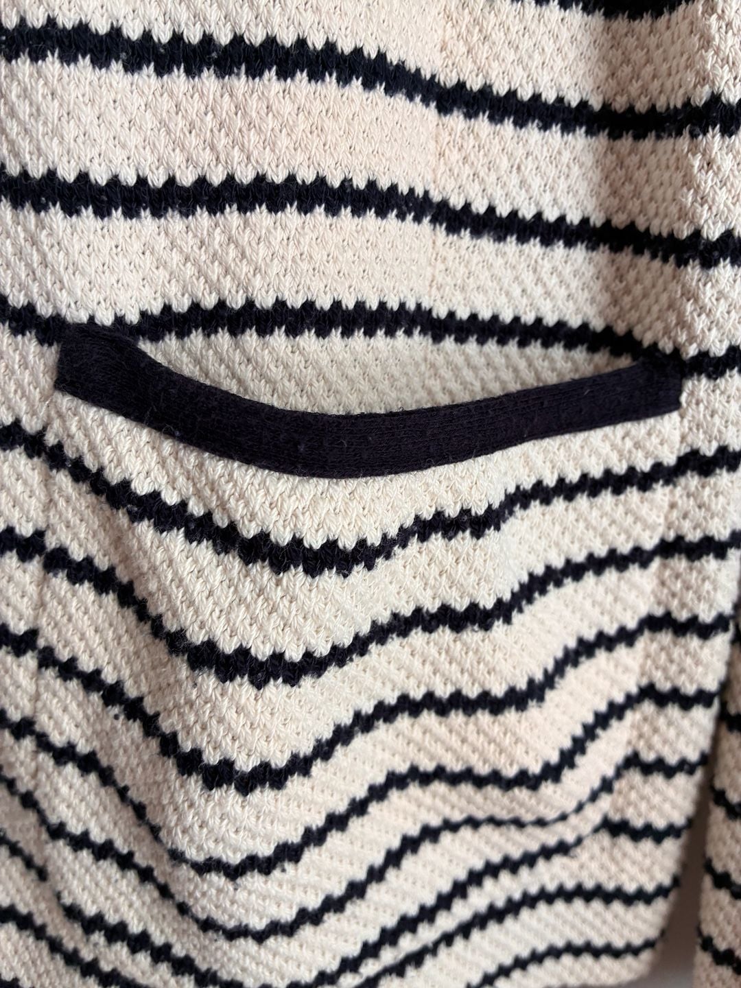 Talbots Striped Sweater Knit Blazer Size L 4