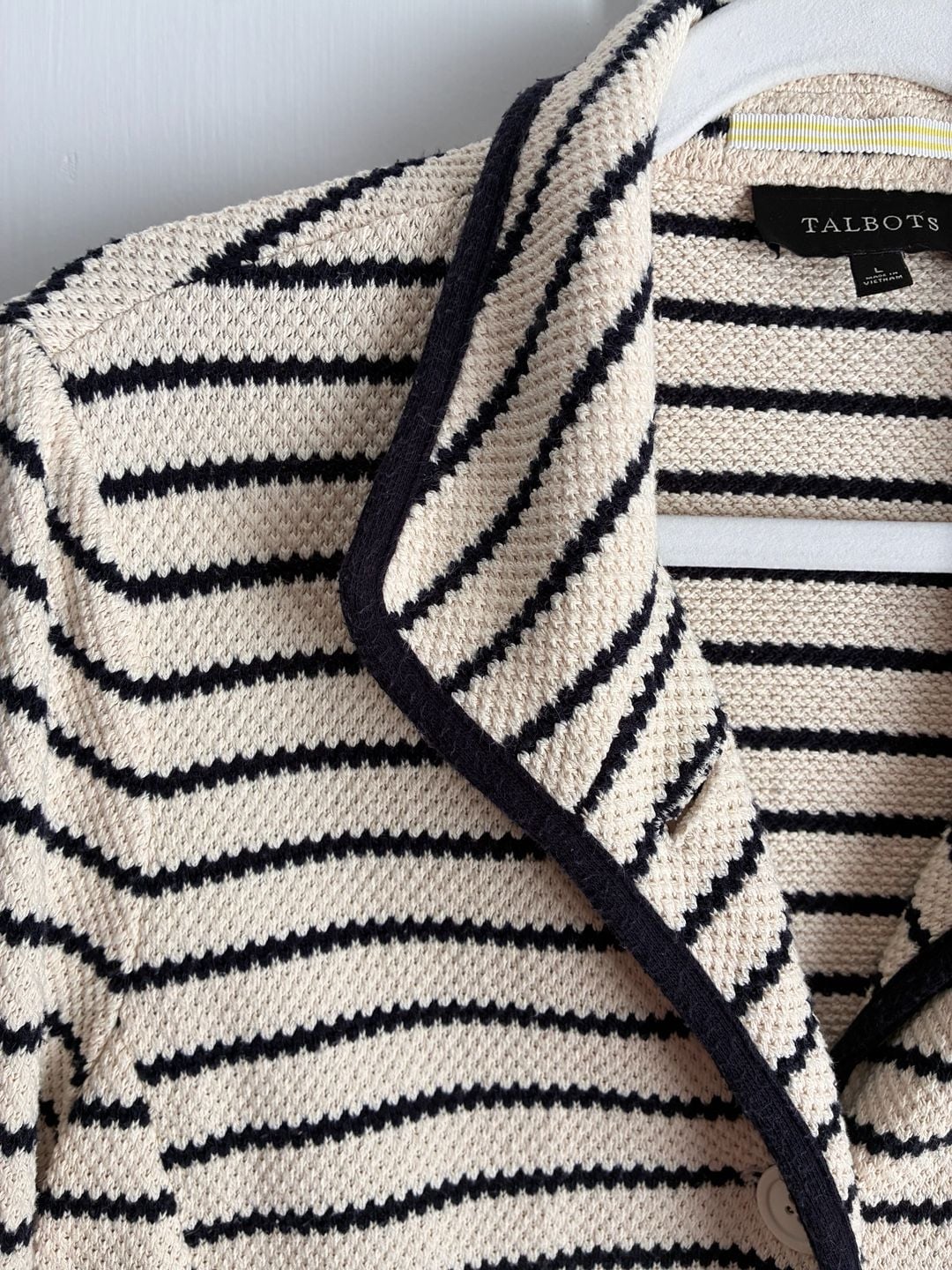 Talbots Striped Sweater Knit Blazer Size L 5