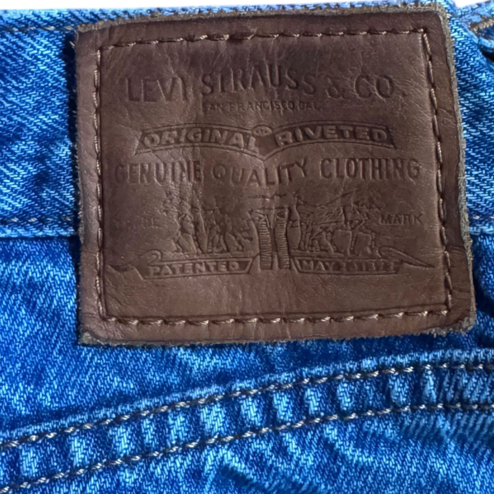 Levi's Premium Wedgie Straight Distressed Blue Denim Jeans Sz 28 9