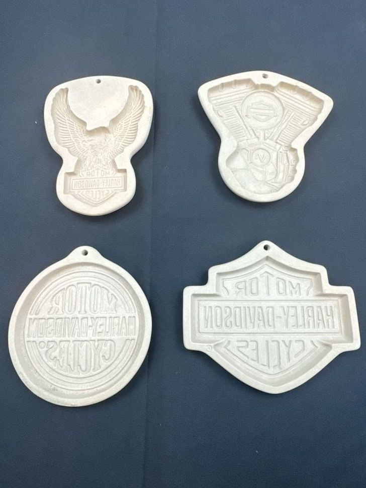 Rare full set Harley-Davidson 1992 Ceramic Cookie Molds Lot of 4 USA 1