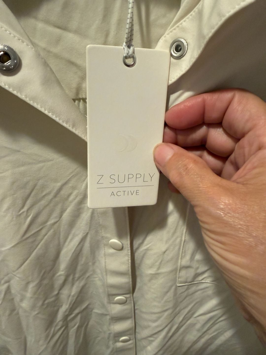Z Supply Active Game Match Nylon Shirt Size L Cream 7