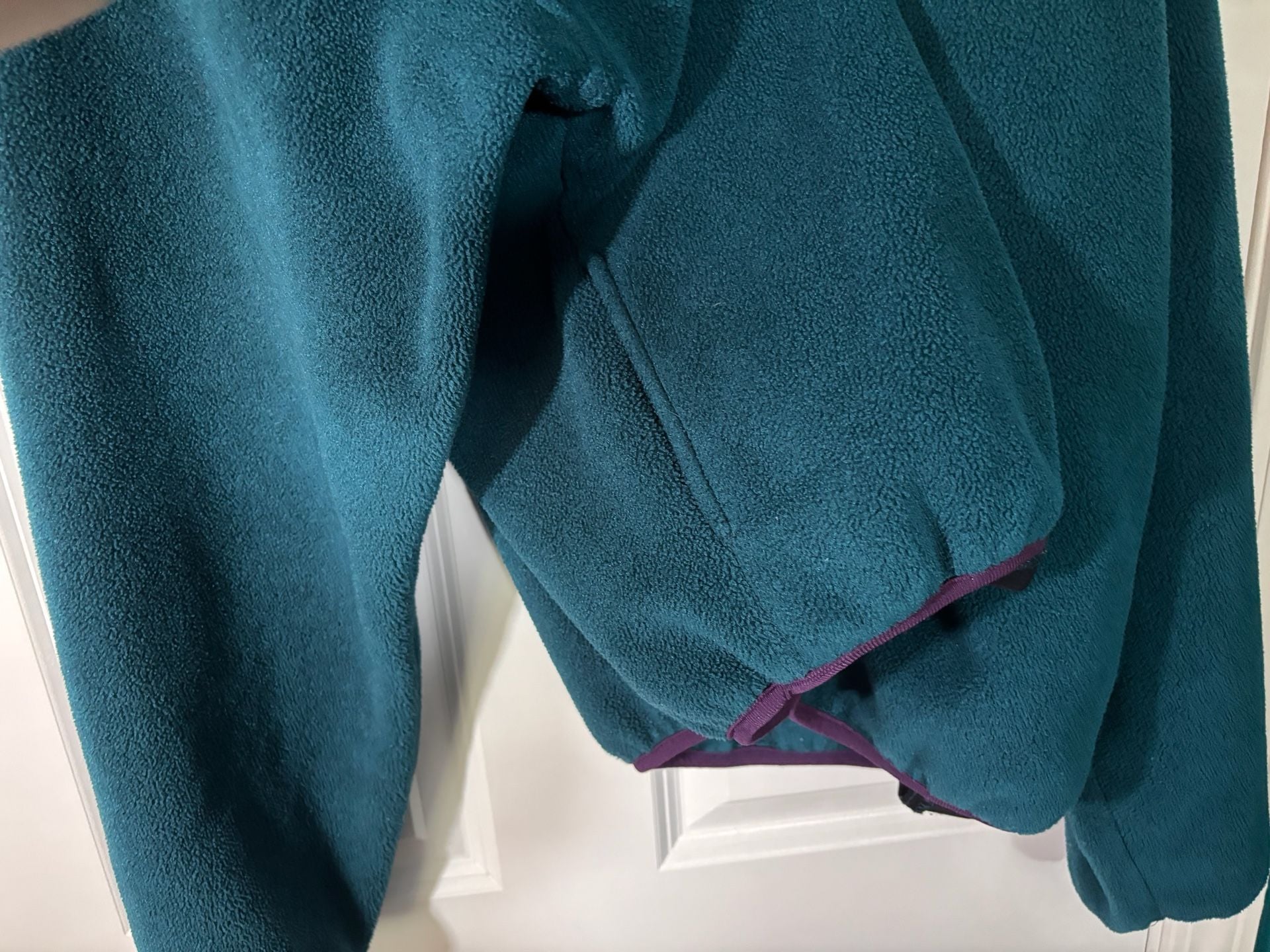 Vintage Lands End Polartec Fleece Snap Pullover XL Teal Purple like new! 10