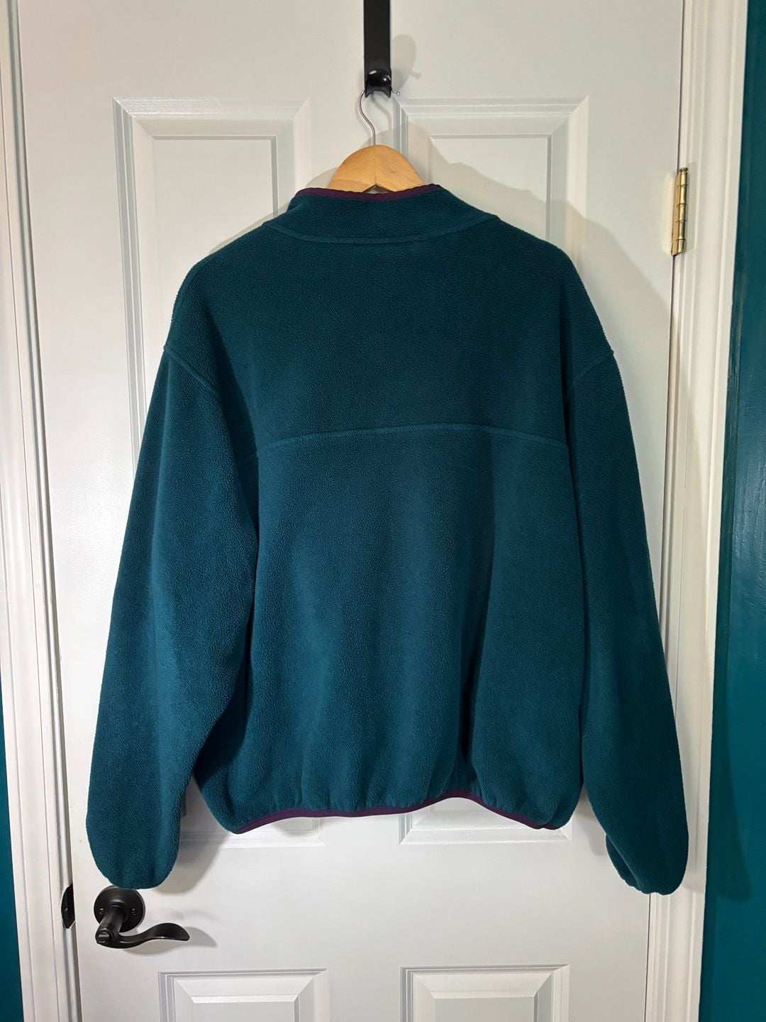 Vintage Lands End Polartec Fleece Snap Pullover XL Teal Purple like new! 7