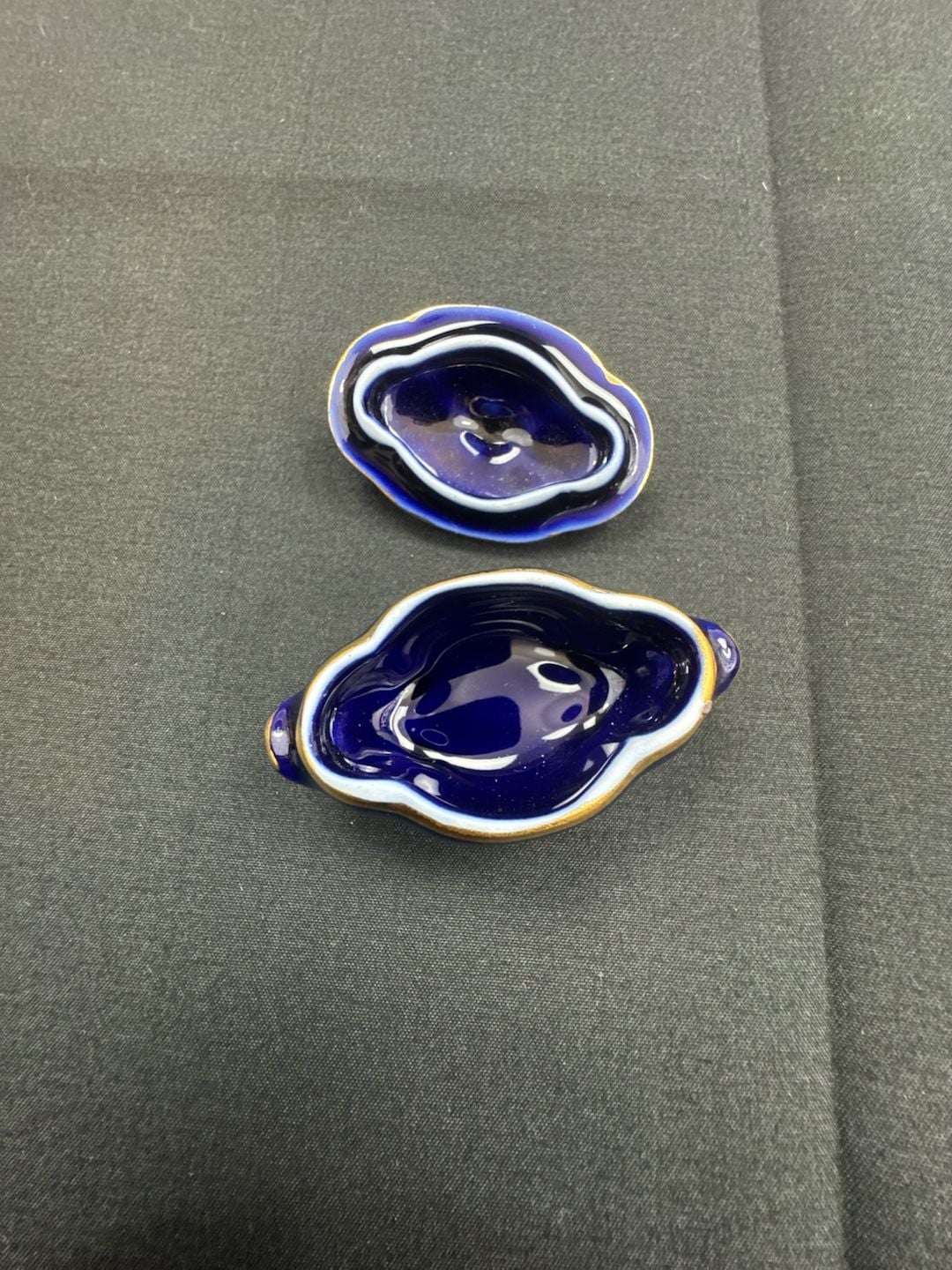 Limoges France Cobalt Blue Gold Trim Mini Tureen Trinket Box 4