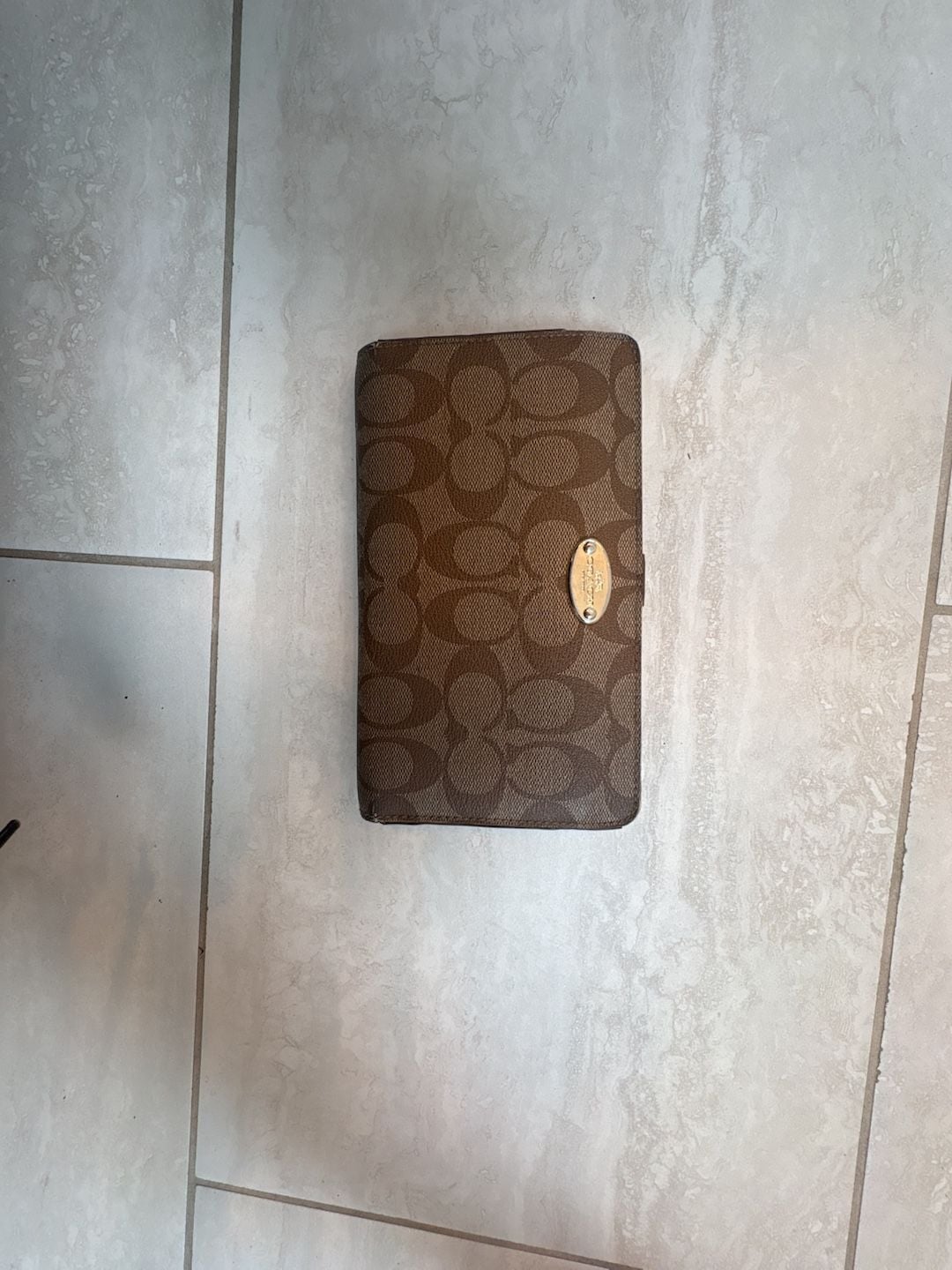Coach Signature Slim Envelope Wallet Brown Coated Canvas 2