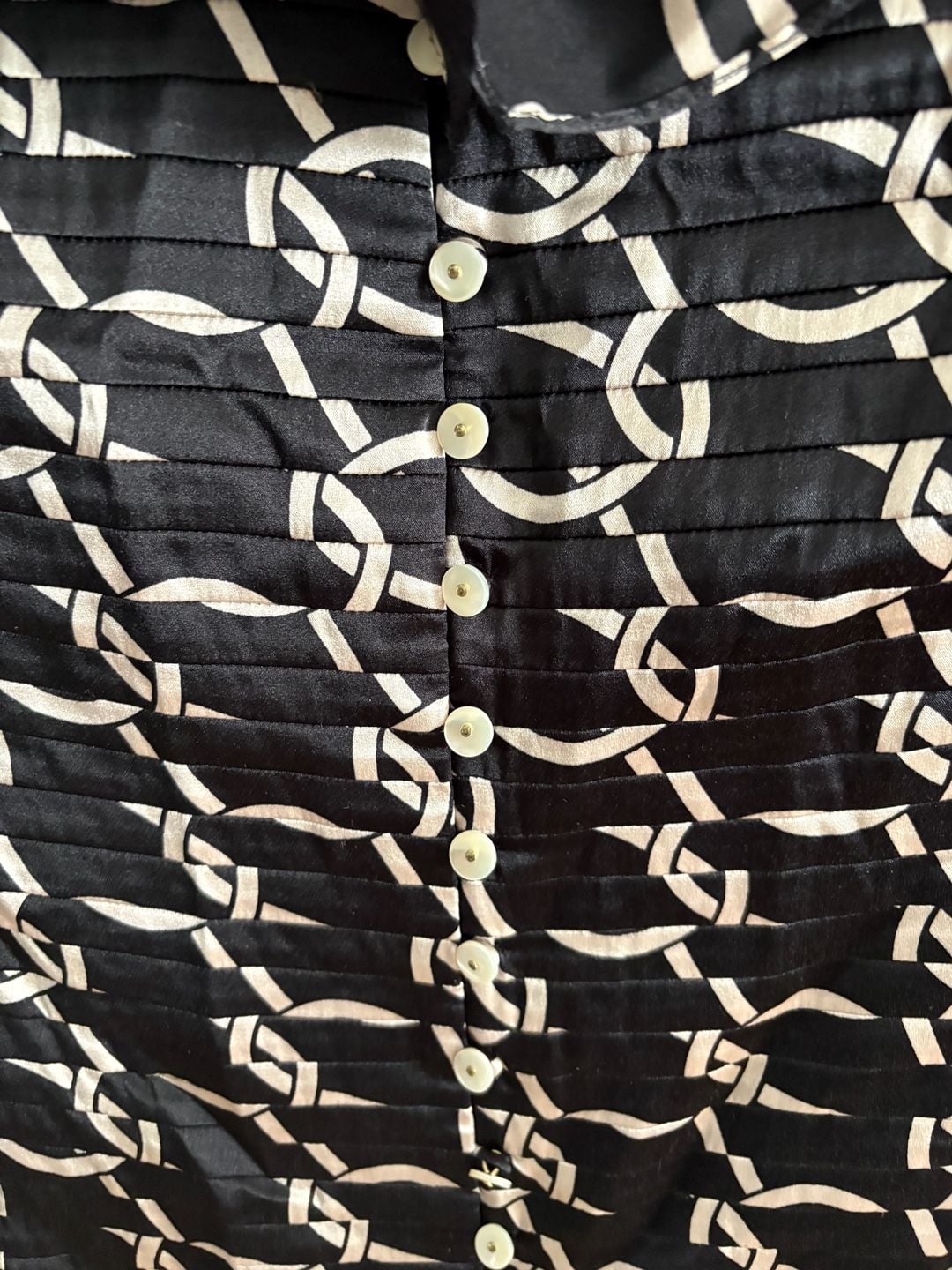 Etcetera Silk Blend Blouse Chain Print Black  Size 10  7