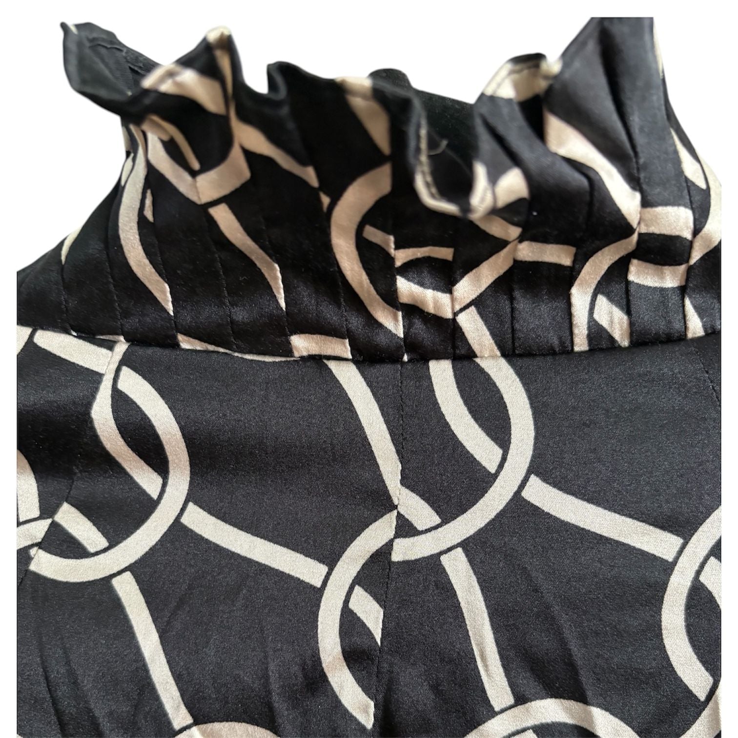 Etcetera Silk Blend Blouse Chain Print Black  Size 10  10